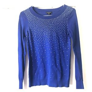 Express Blue Sweater with Rhinestones